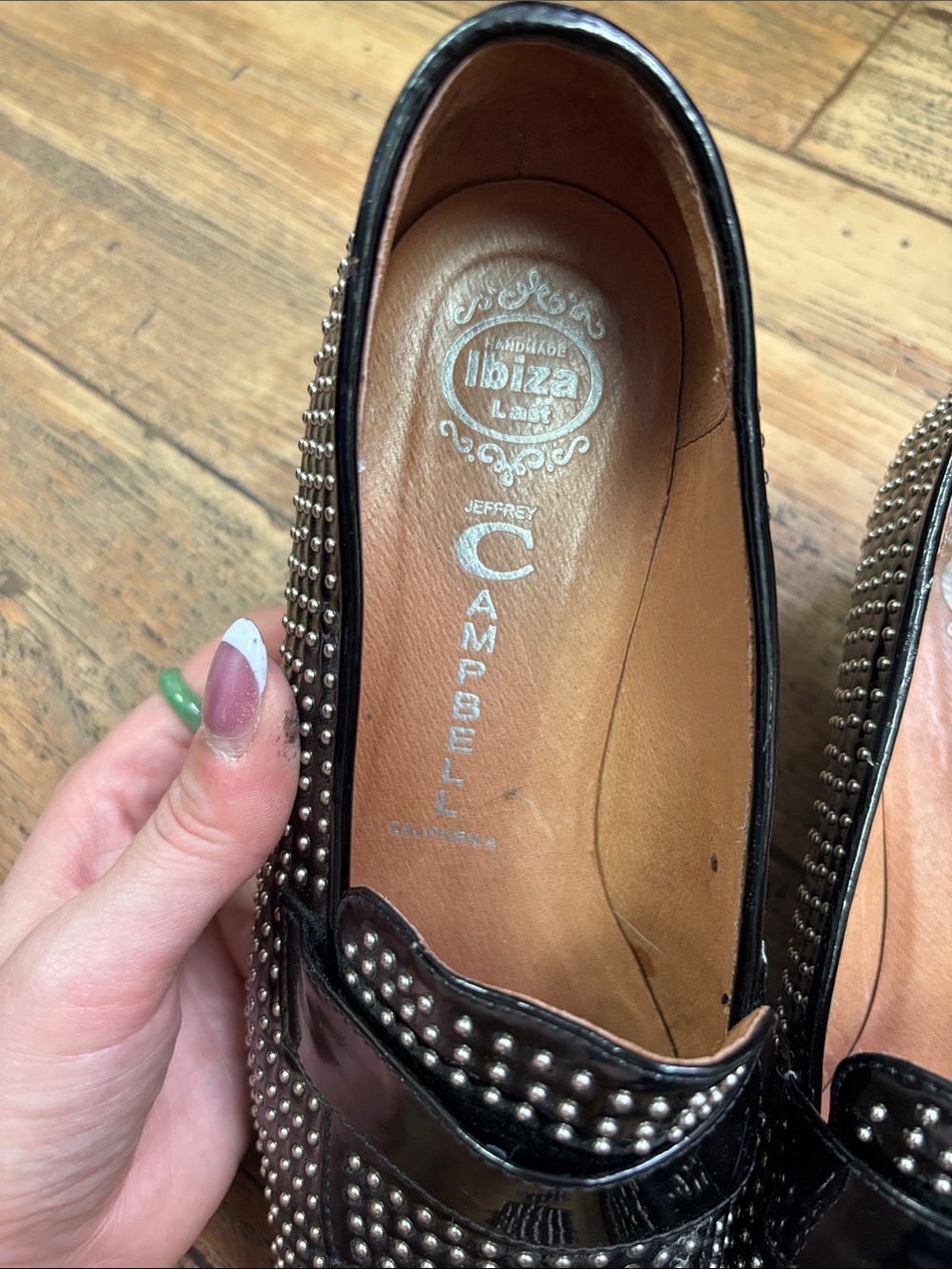 Black Studded Jeffrey Campbell women’s Loafers - Designer Style - Picture 4 of 4
